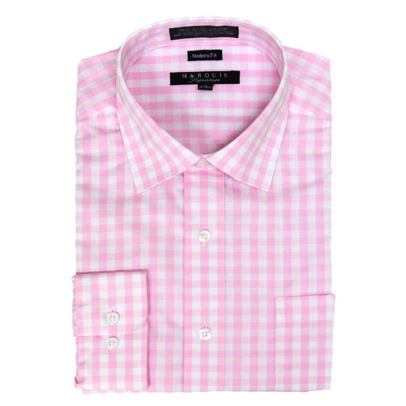 Marquis Signature Collection Other - 3X Marquis Pink Gingham Dress Shirt Long Sleeve  3XL 19 -19.5